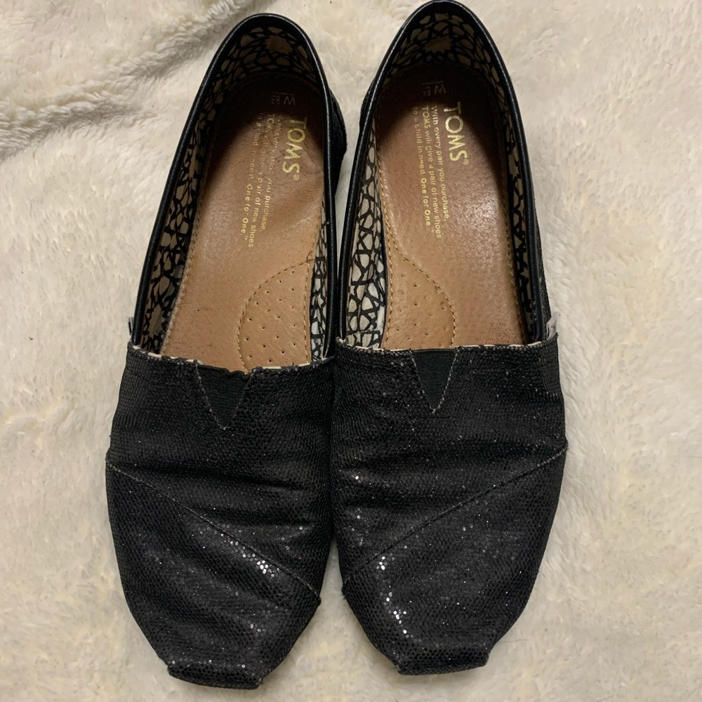 Black Sparkly TOMS